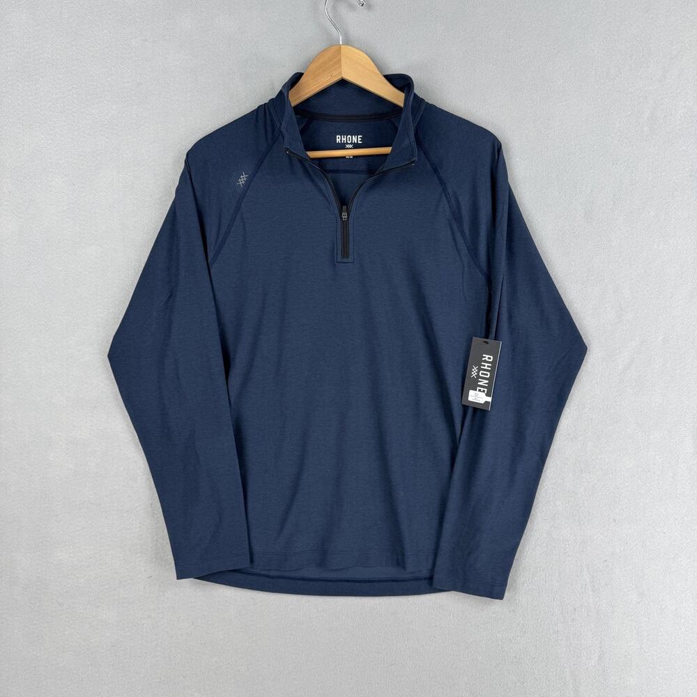 Rhone Pullover Mens Medium Blue Atmosphere Midweight 1/4 Zip Long Sleeve Running